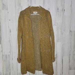 Mia Mai Made In Italy Wool/mohair Blend Open Front Cardigan